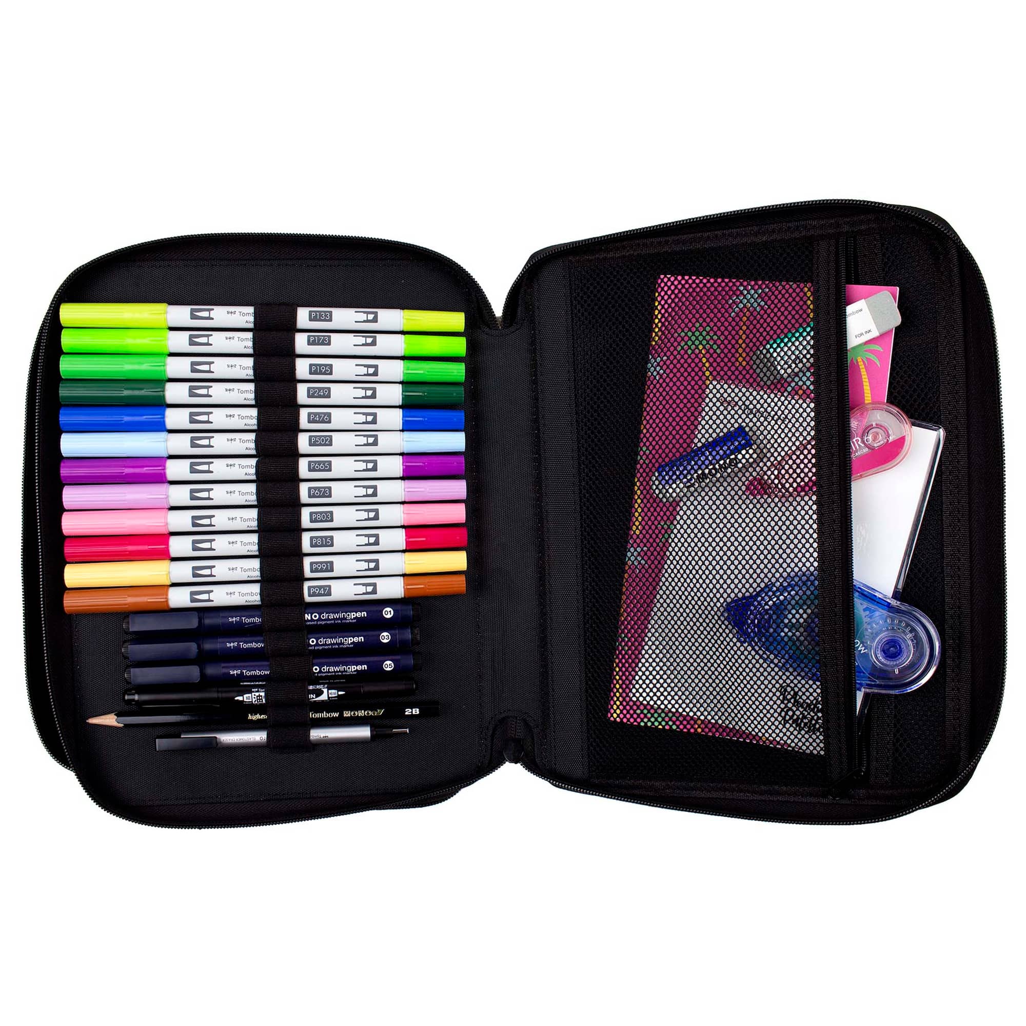 Tombow Black Zipper Marker Case